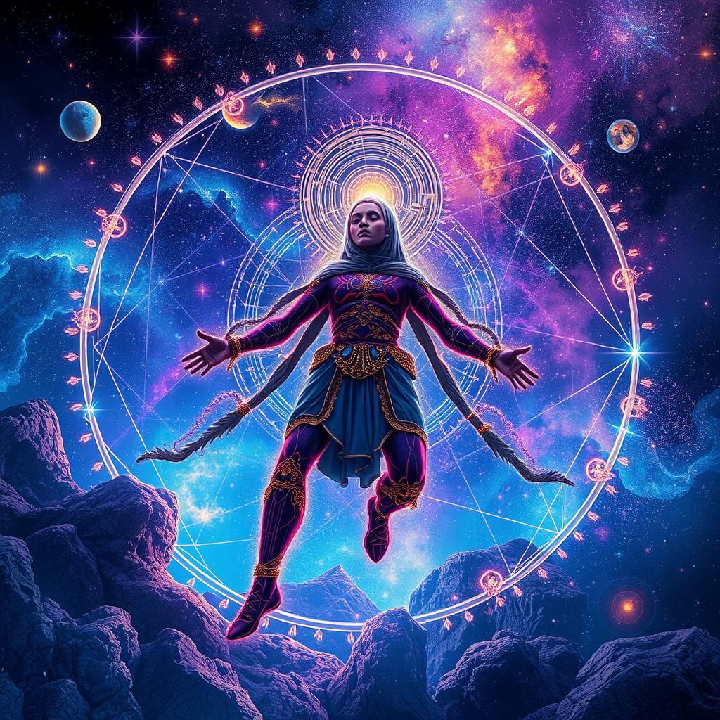 Astral Aracnogato in Holographic Cosmic Art