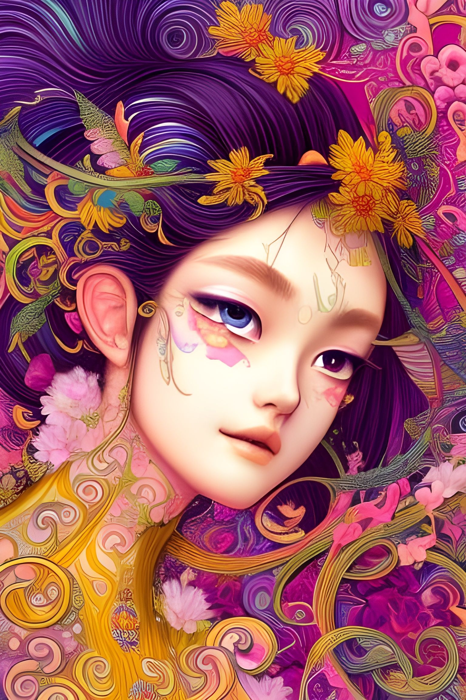 Japanise Flower Girl