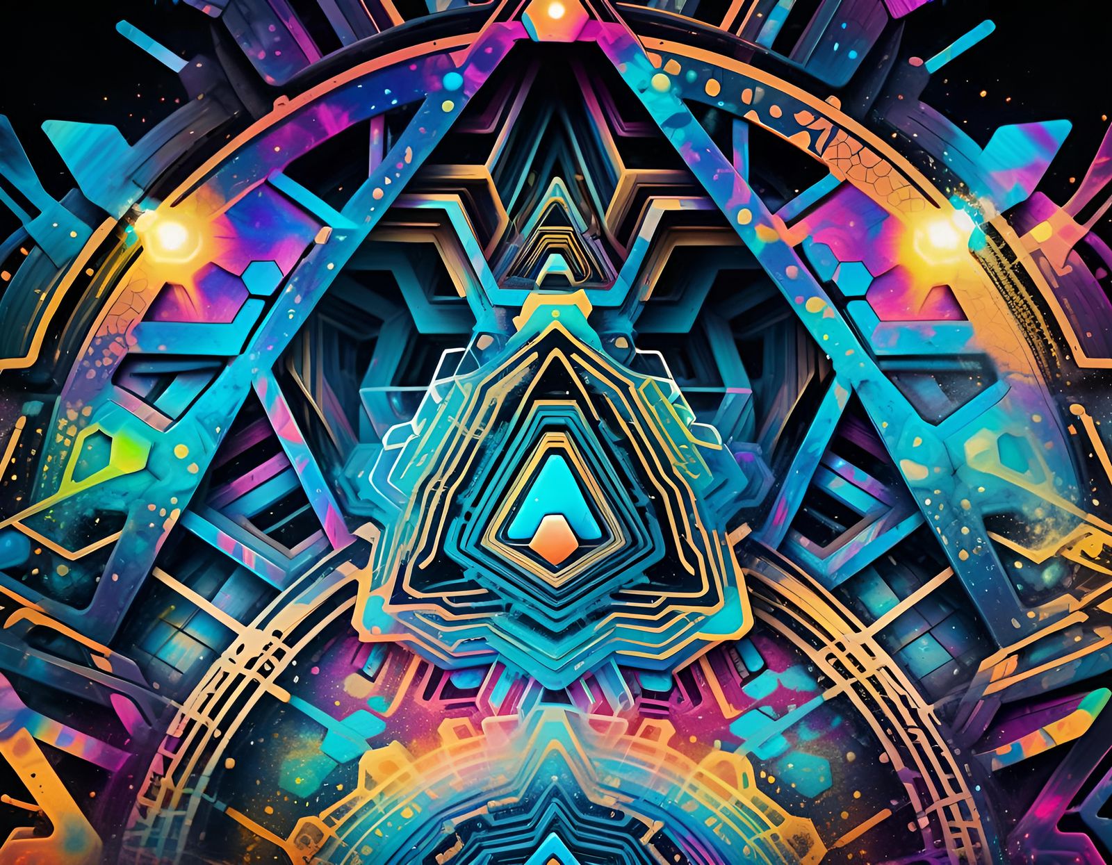 Abstract geometric psy-art,  21apr24