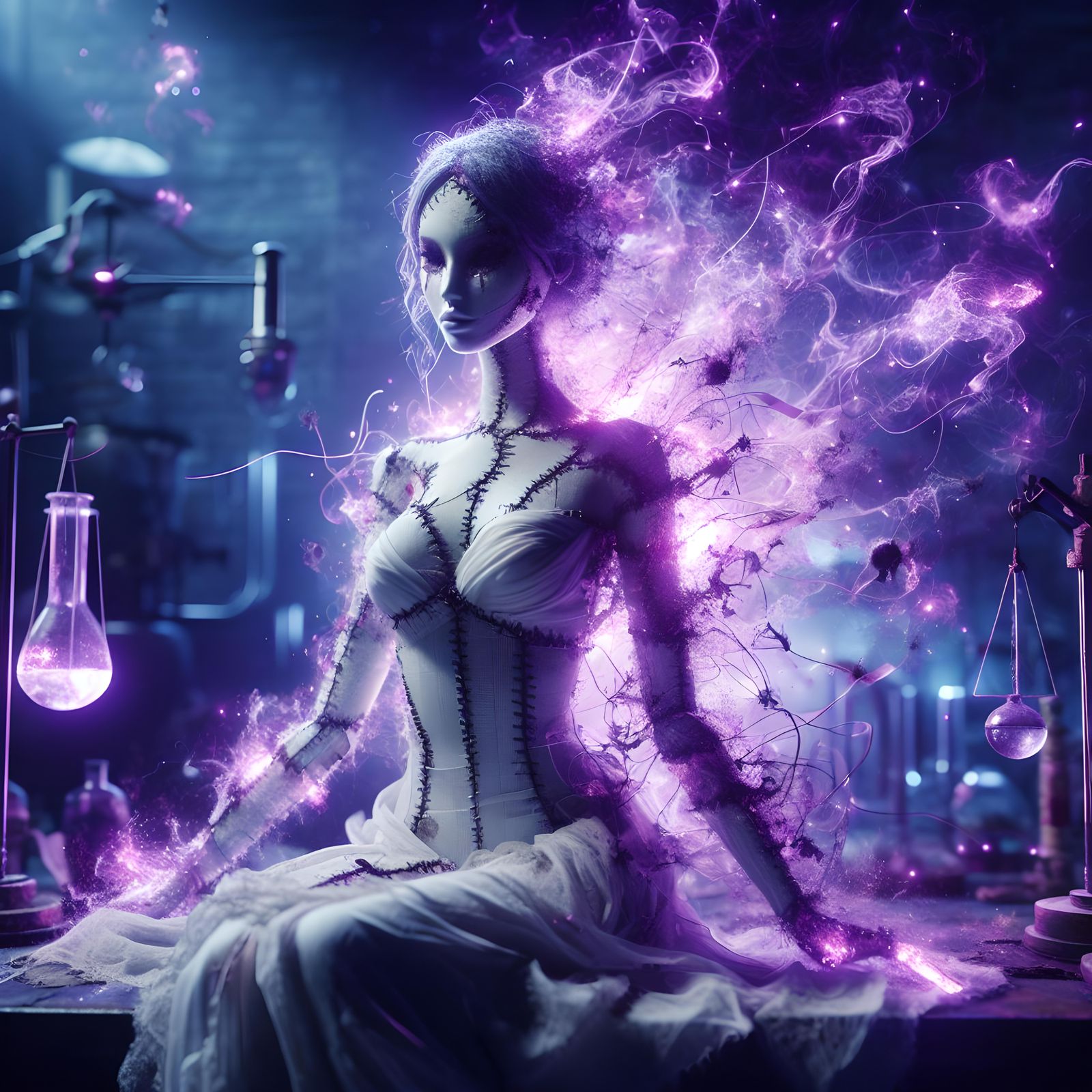 Stitchpunk Elegance: The Ragdoll’s Luminous Awakening (3)…