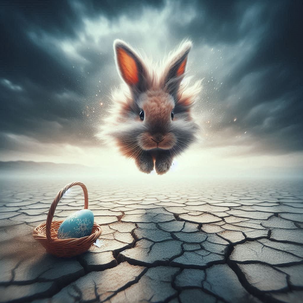 straight-on hoppy easter bunny