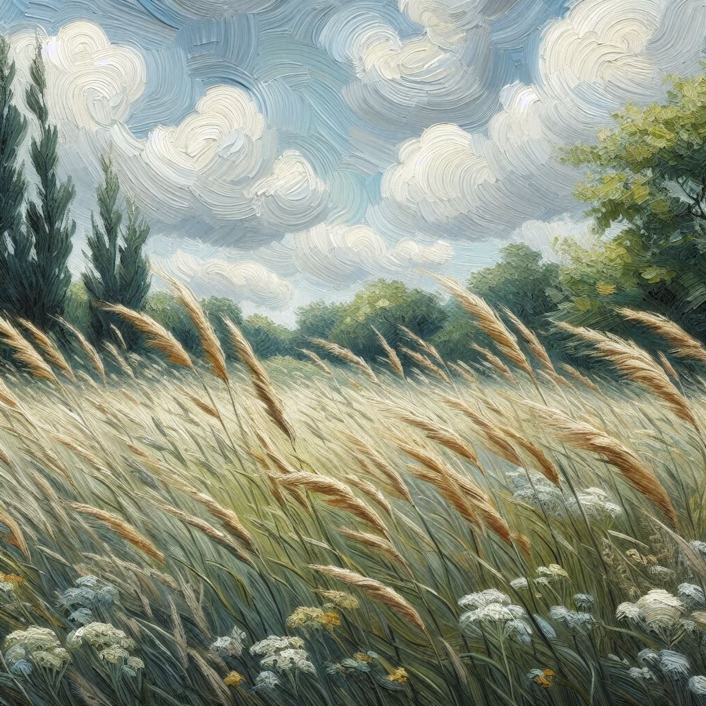 A gentle breeze rustles through the meadows by DALL-E 3