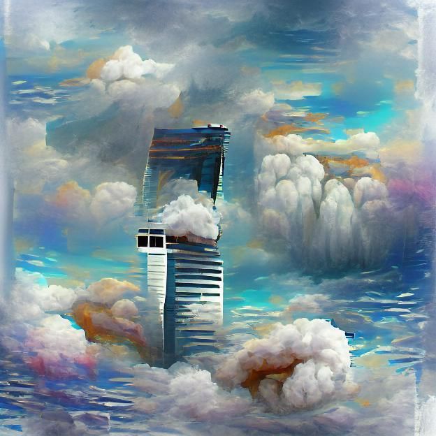 skyscraper to the clouds