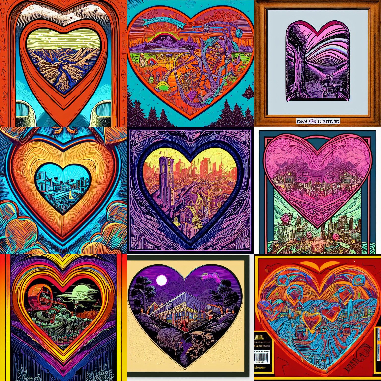 a heart shaped box, by dan mumford, highly detailed
