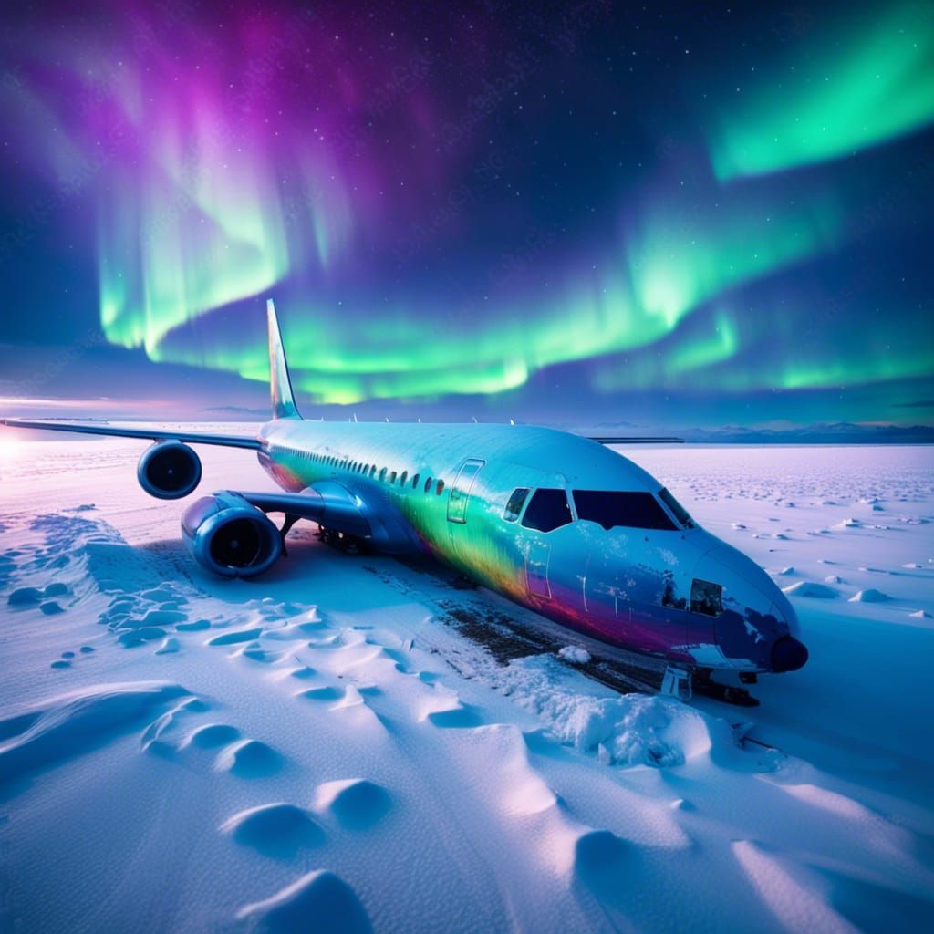 Accident d'avion enneigé AI Generated Artwork NightCafe Creator