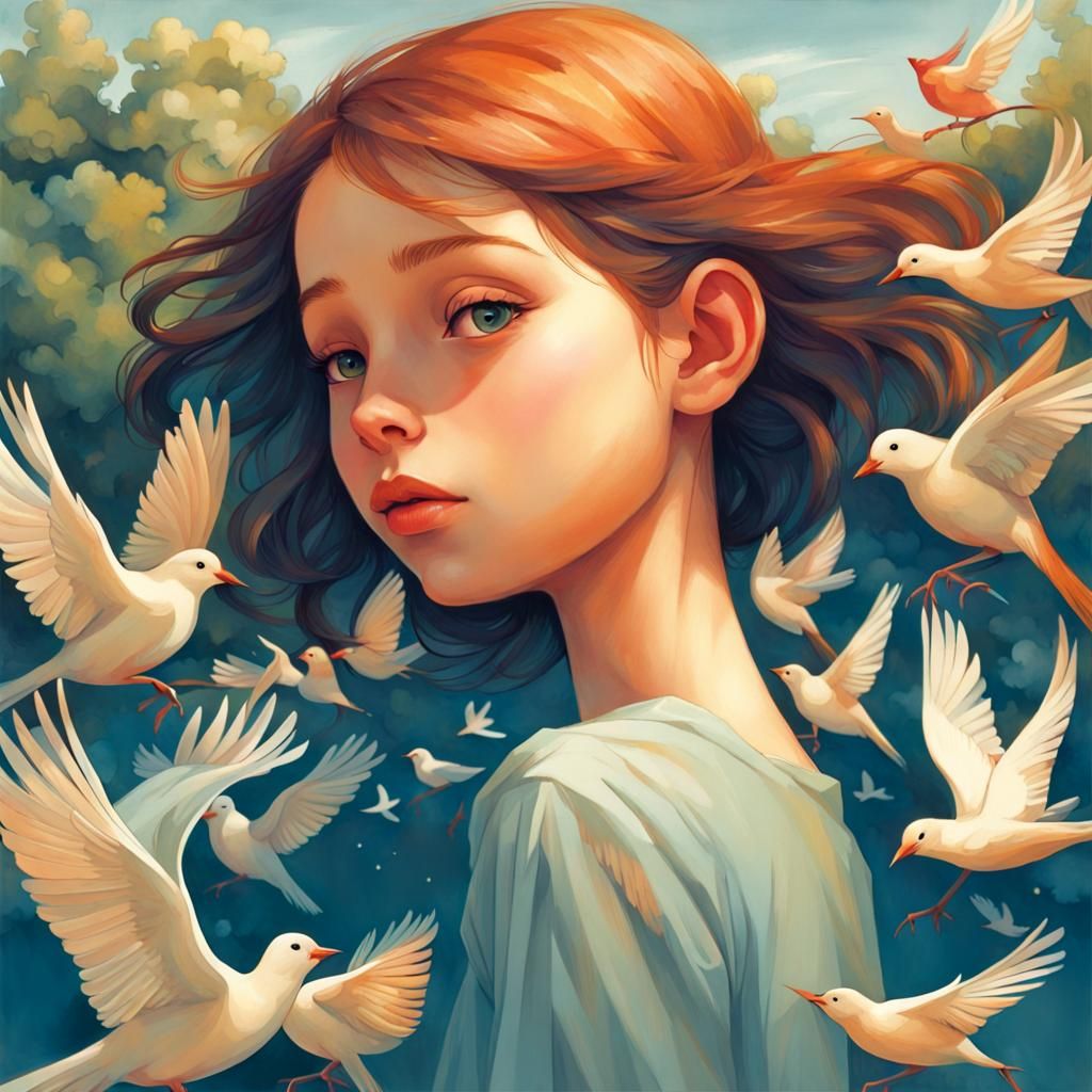 A girl by Lois van Baarle, M.C. Escher and Macdonald Mackint...