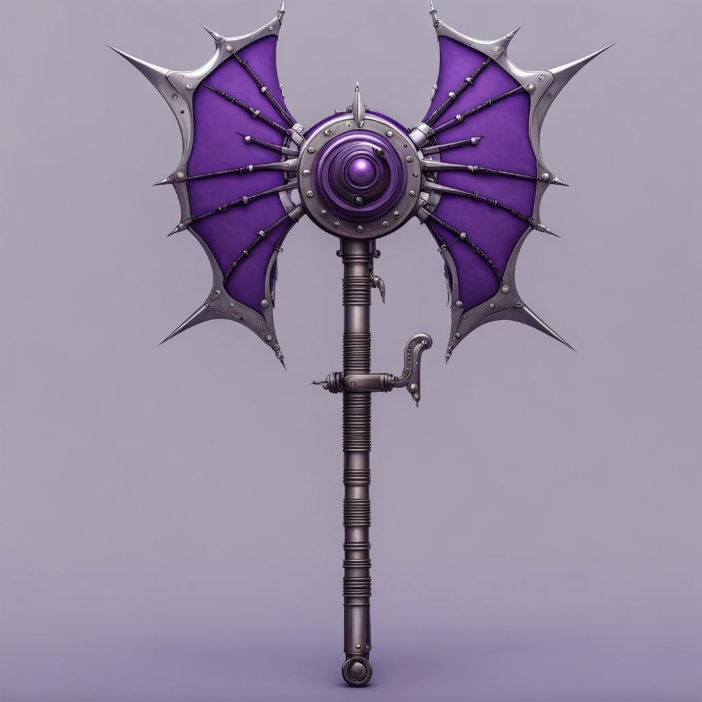 Mechanical purple axe.