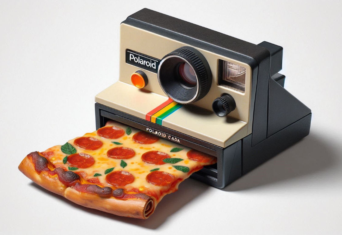Polaroid makes pizza