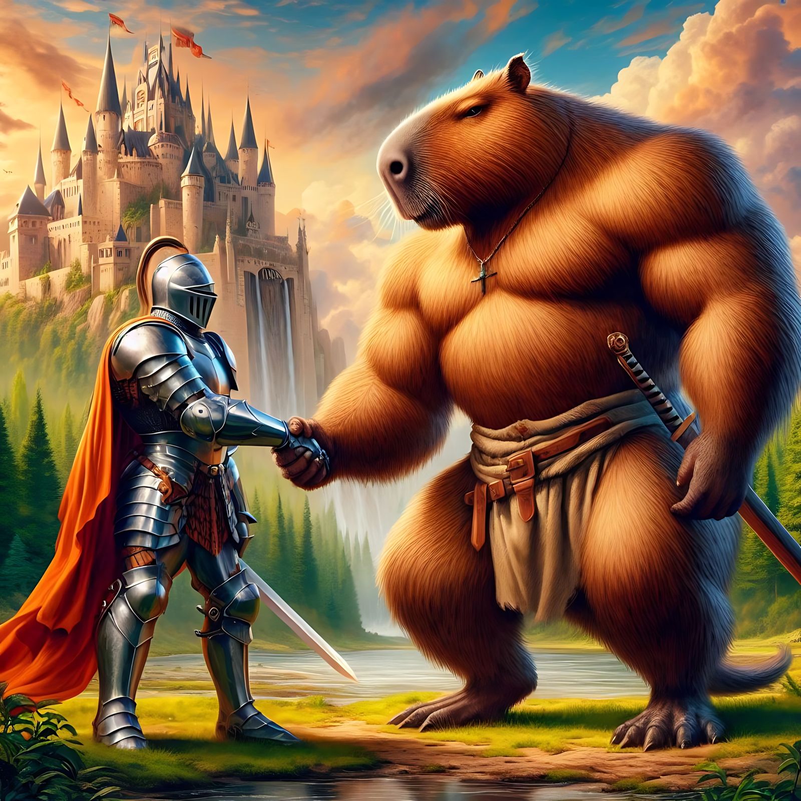 Humanoid Capybara and Knight (Uploaded)