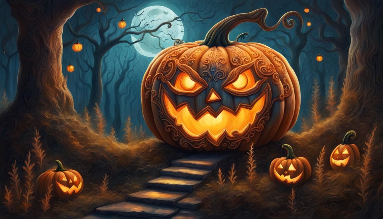 pumpkin carvings - AI Generated Artwork - NightCafe Creator