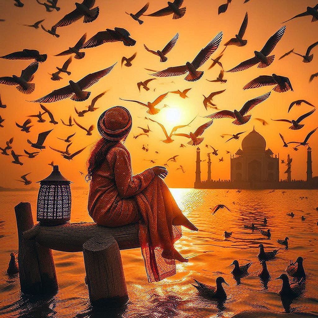 The ordinary sky is just a canvas; these birds are the paint...