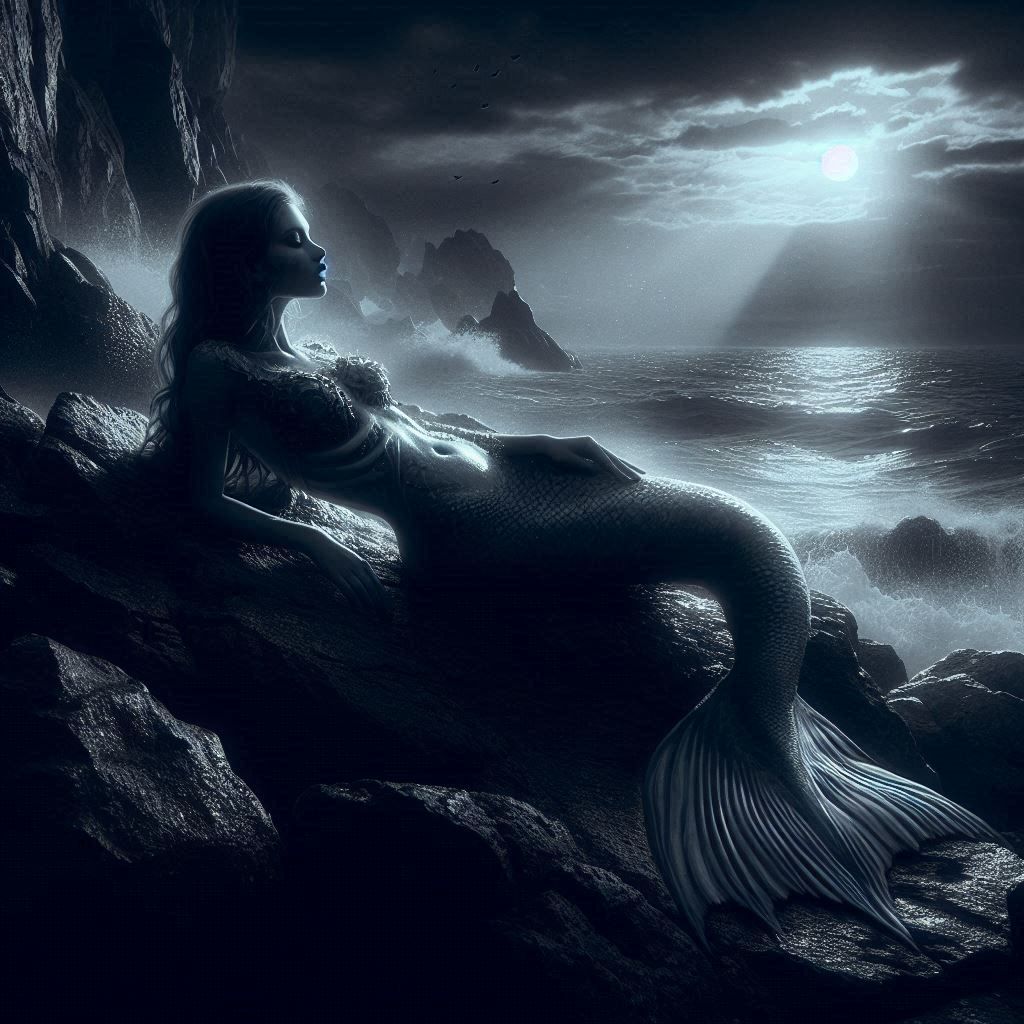 mermaid in moonlight