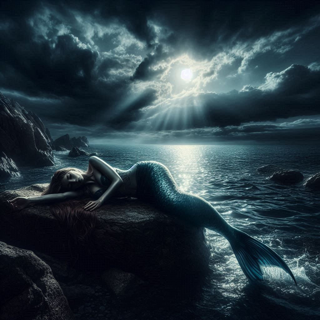 mermaid in moonlight