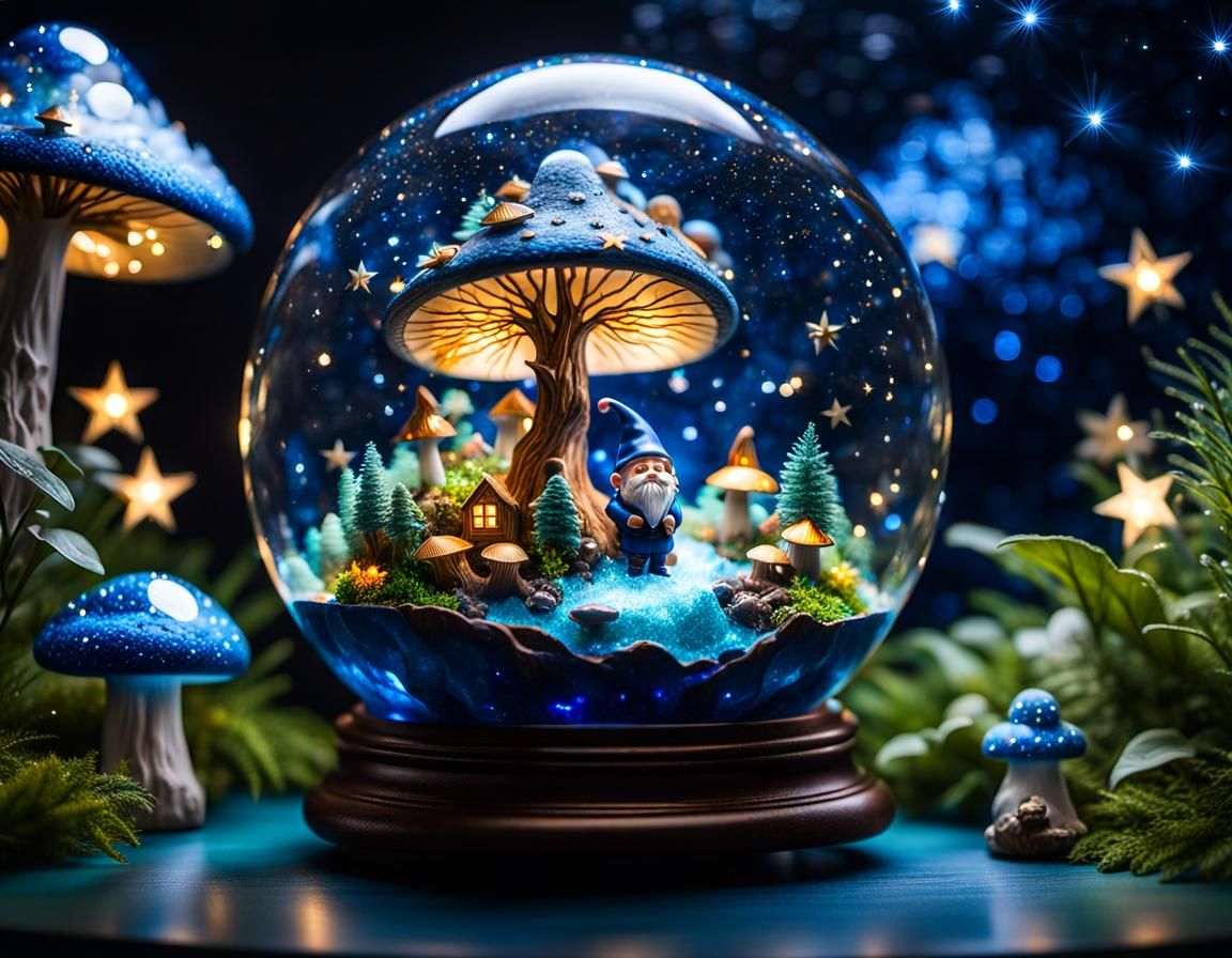 Gnome in the Snow Globe - AI Generated Artwork - NightCafe Creator