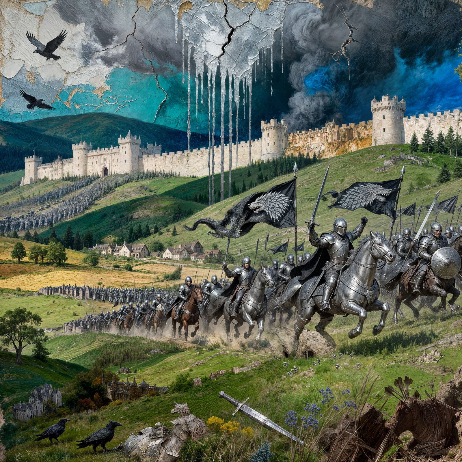 Stark Army Charges Into Battle on Textured Hills