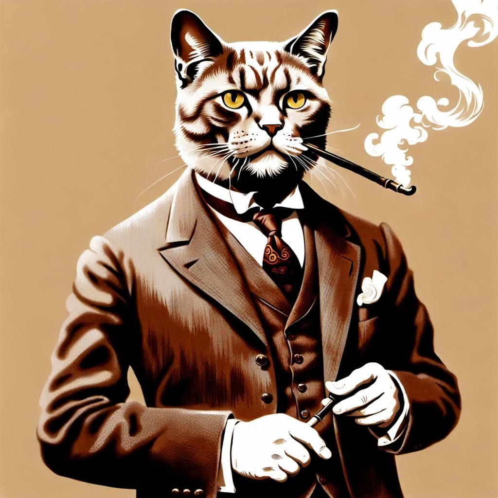 oil portrait of Muammar Gaddafi personified as a disgusted looking tabby cat 