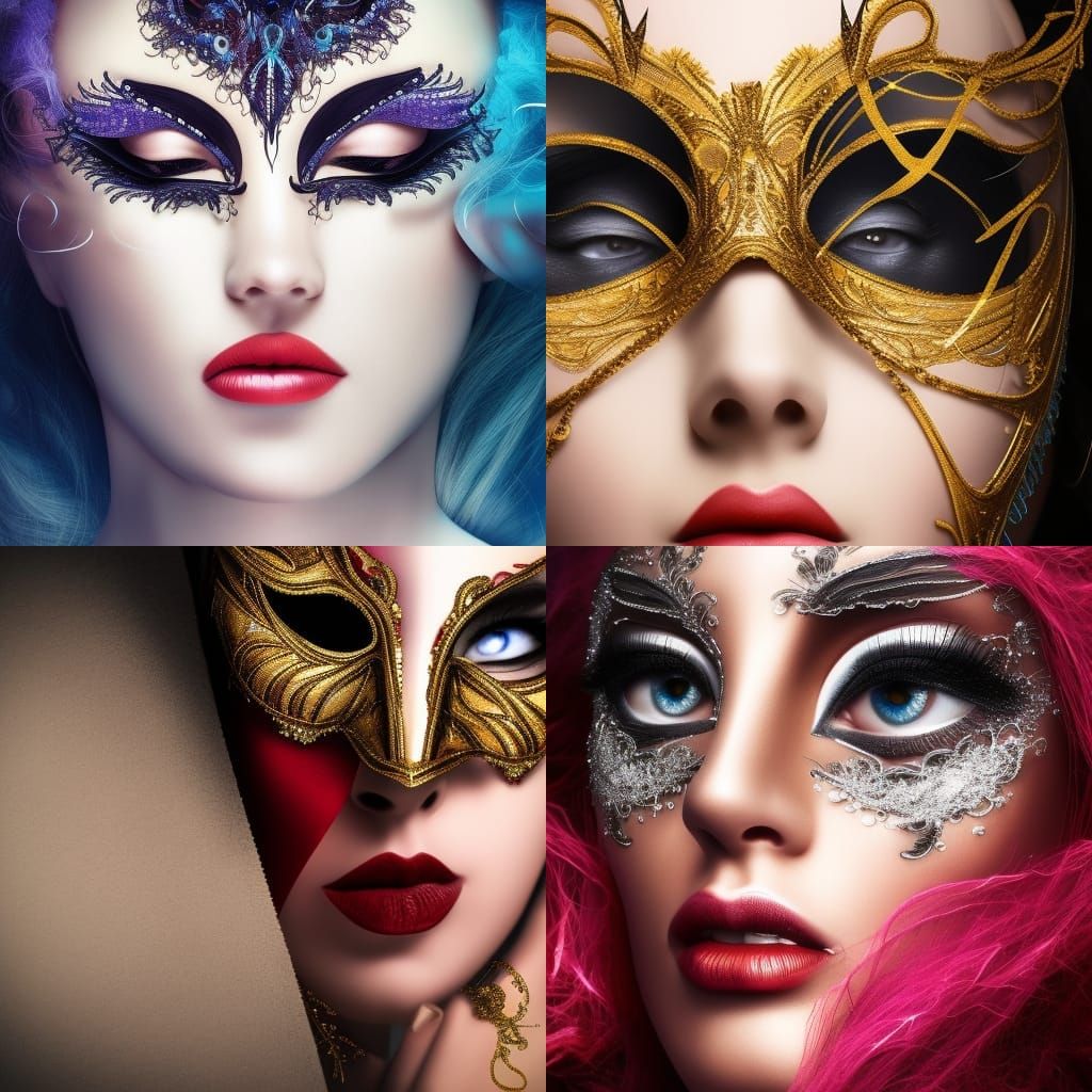 Masquerade upclose detailed 8k exquisite rich powerful loving sleek