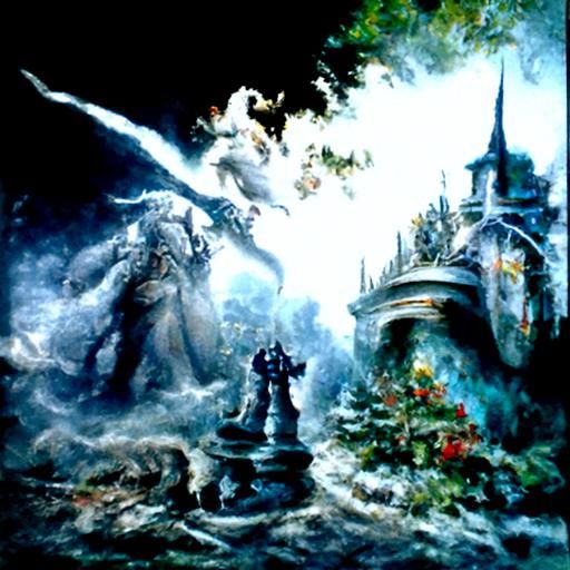 two gods fighting one a god of order the other a god of chao...