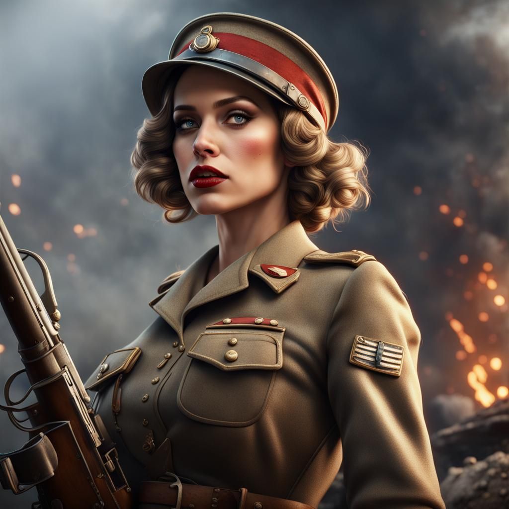 WW1 pinup girl - AI Generated Artwork - NightCafe Creator