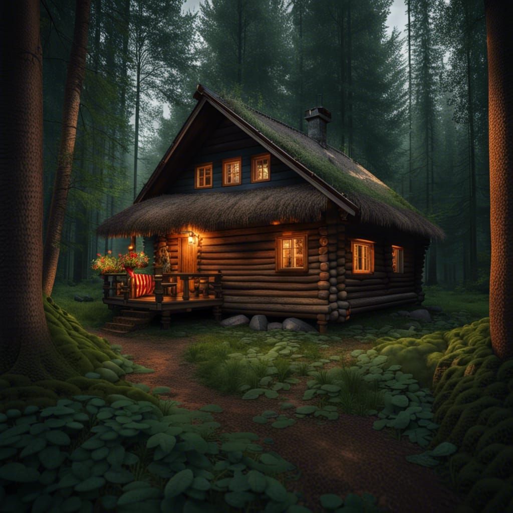 Cabin in the woods  by @Maria