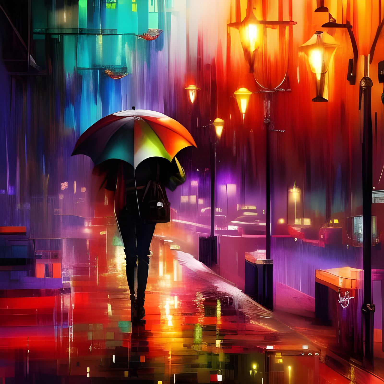 Under my umbrella - AI Generated Artwork - NightCafe Creator