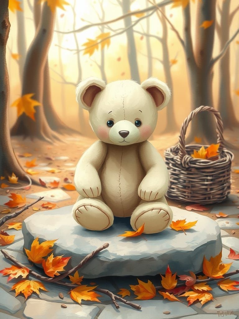 minimalist teddy bear art