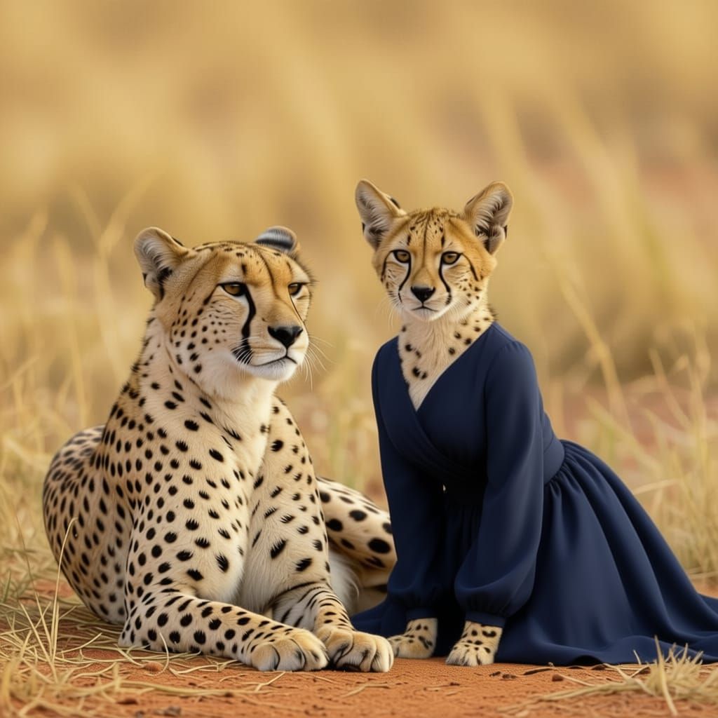 A cheetah and a lyinx
