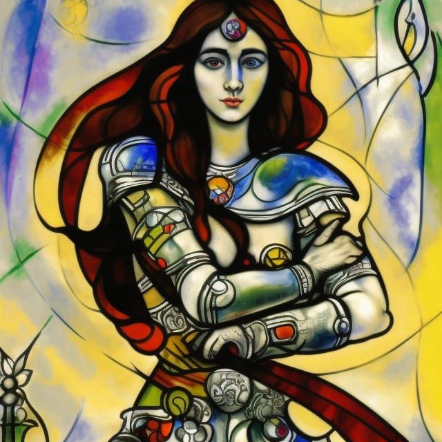 Warrior Princess - stained glass window
