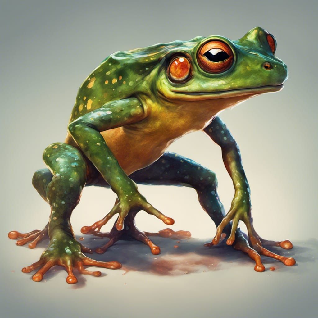 A half-frog and half-newt creature, full body