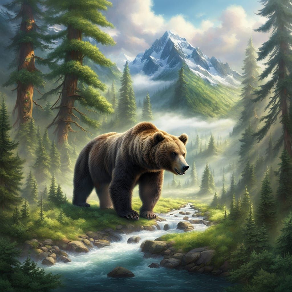 Misty Alpine mountains