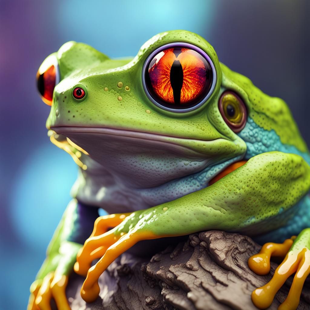 redeye tree frog AI Generated Artwork NightCafe Creator