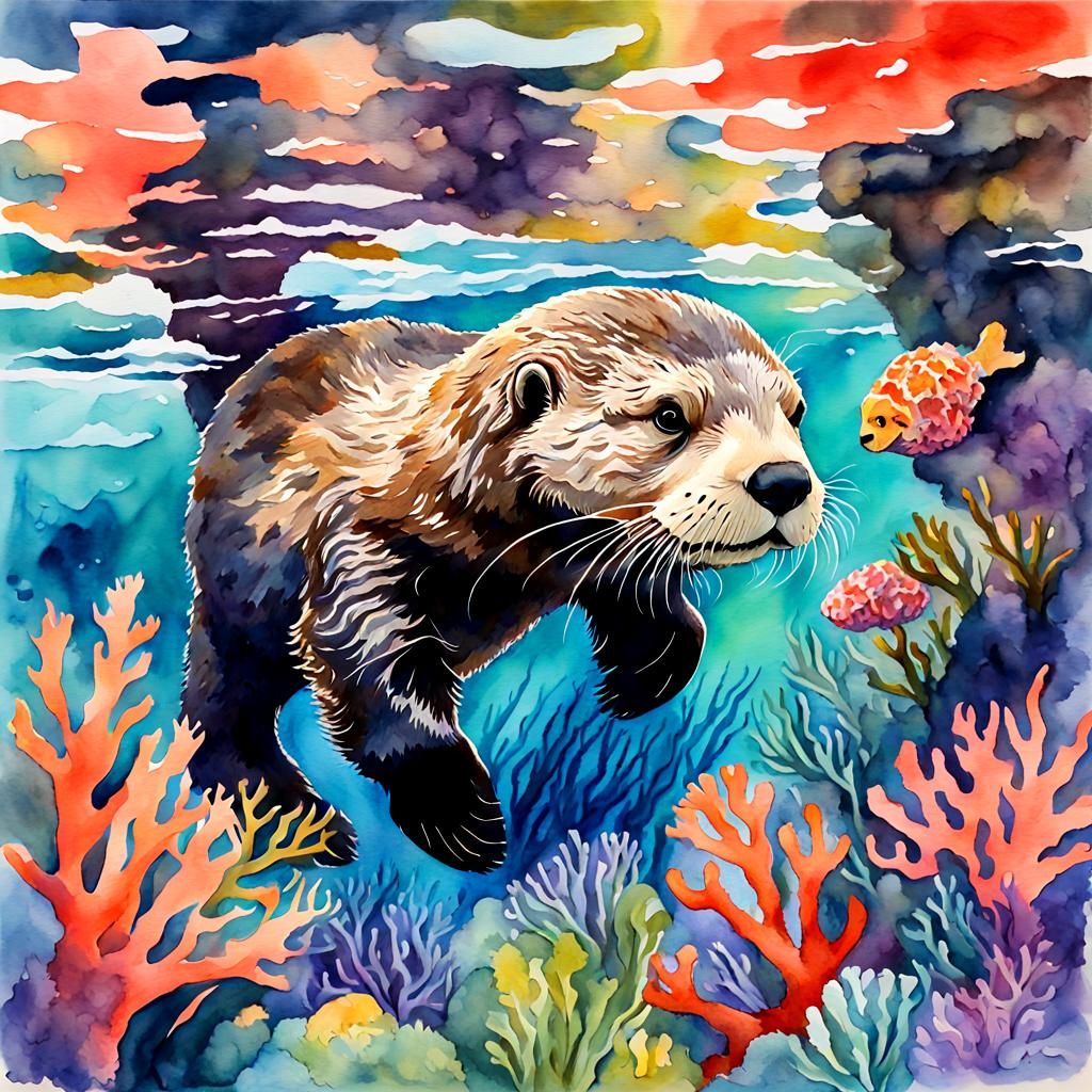 Sea Otter and reef