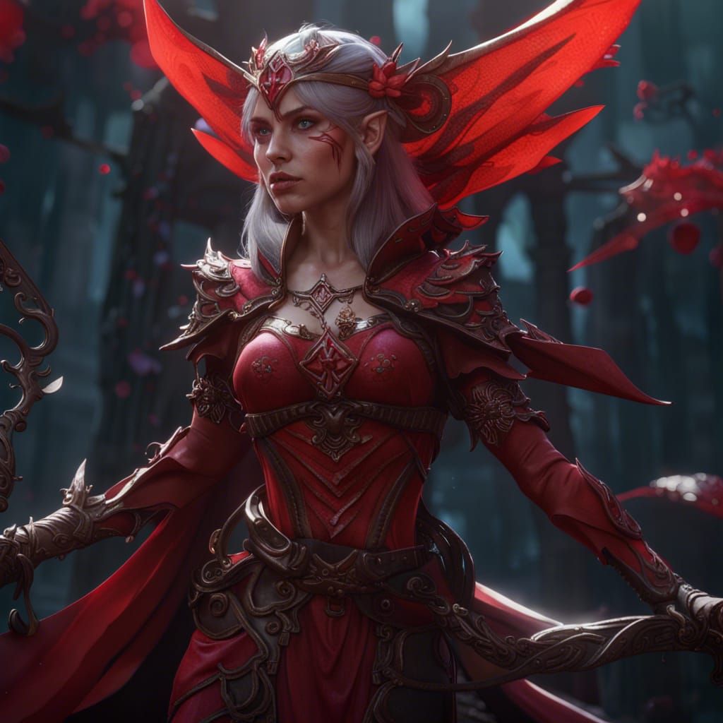 Rouge elf in red
