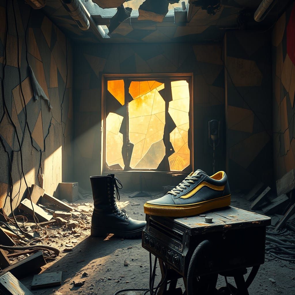 Ravaged Recording Studio: Post-Apocalyptic Boots and Vans St...