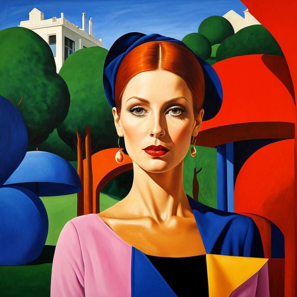 Surrealistic Portrait of a Charismatic Lady in Exotic Surrou...