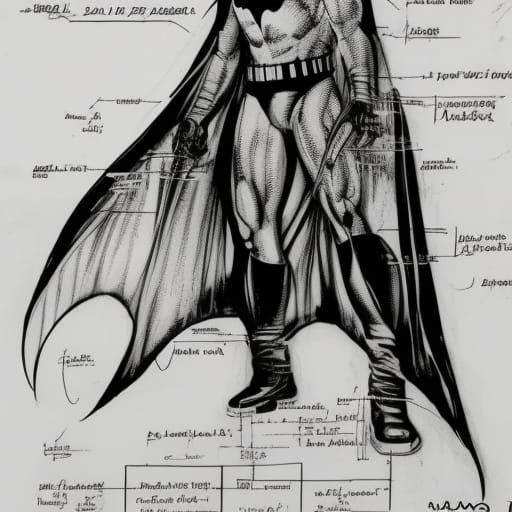 blueprint of the batman figure
