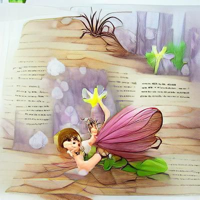 Fairy holding flower storybook illustration storybook illust...