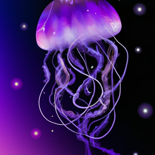 Méduse plusieurs nuances de violet harmonisant avec d'autres couleur. Donnant l'effet de méduses flottantes ...  by @Lady Marie yasmine