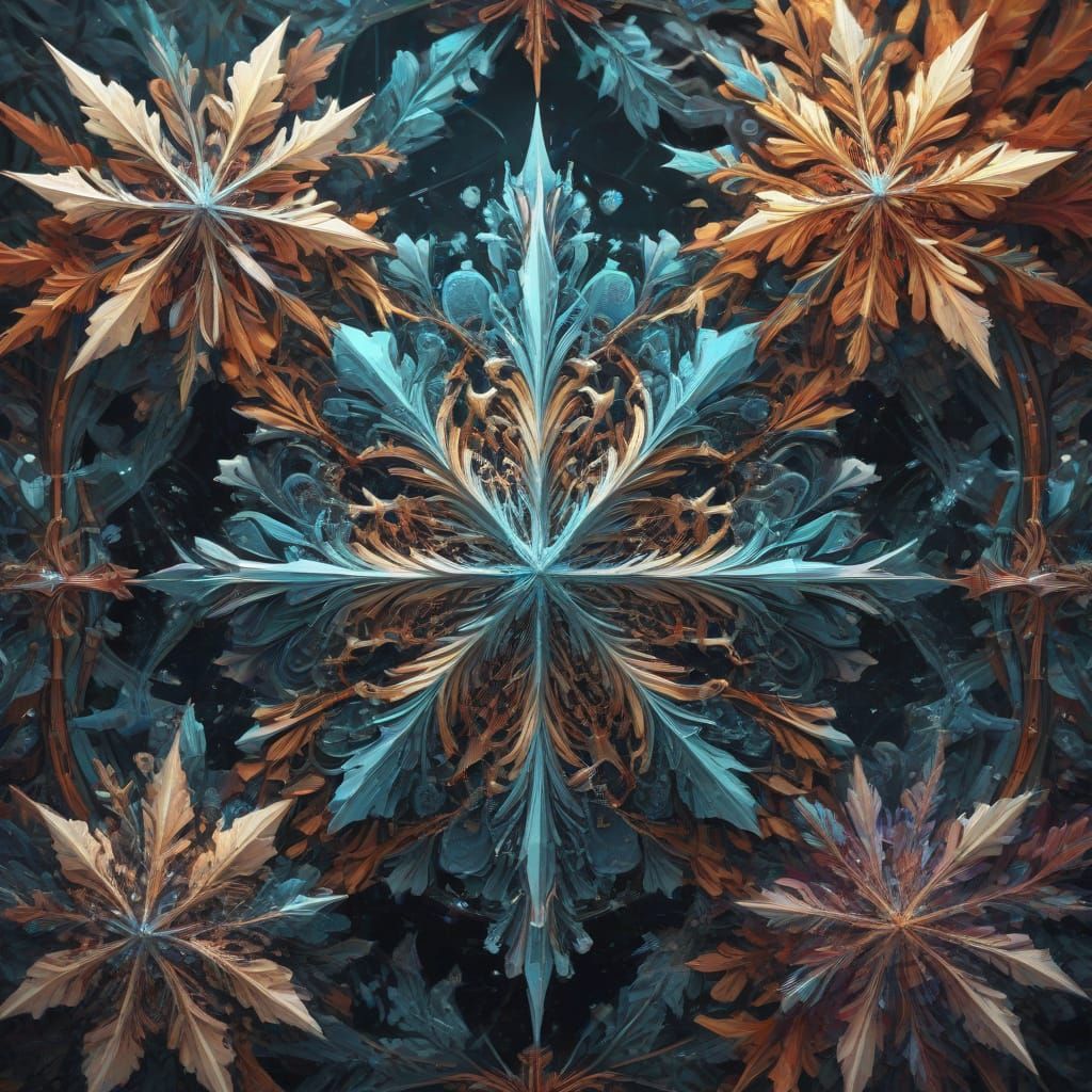 Snowflake Fractals  by @AliMar