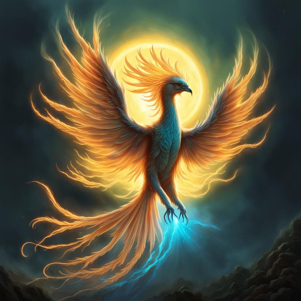 phoenix shadowing the bright light of the sun   by @Moonshadow