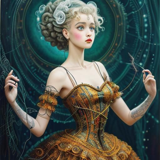 Wire dress girl