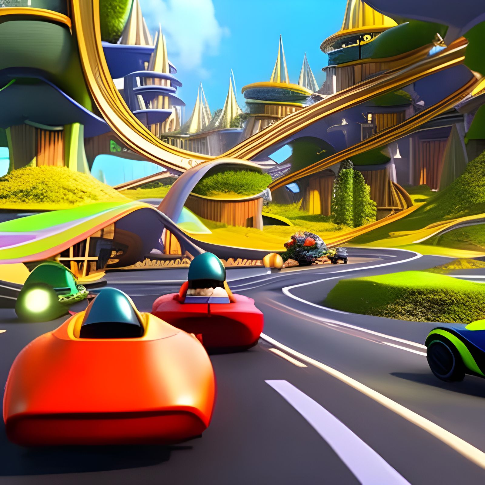 Solarpunk Kart Racer Concept Art 1 - AI Generated Artwork - NightCafe ...