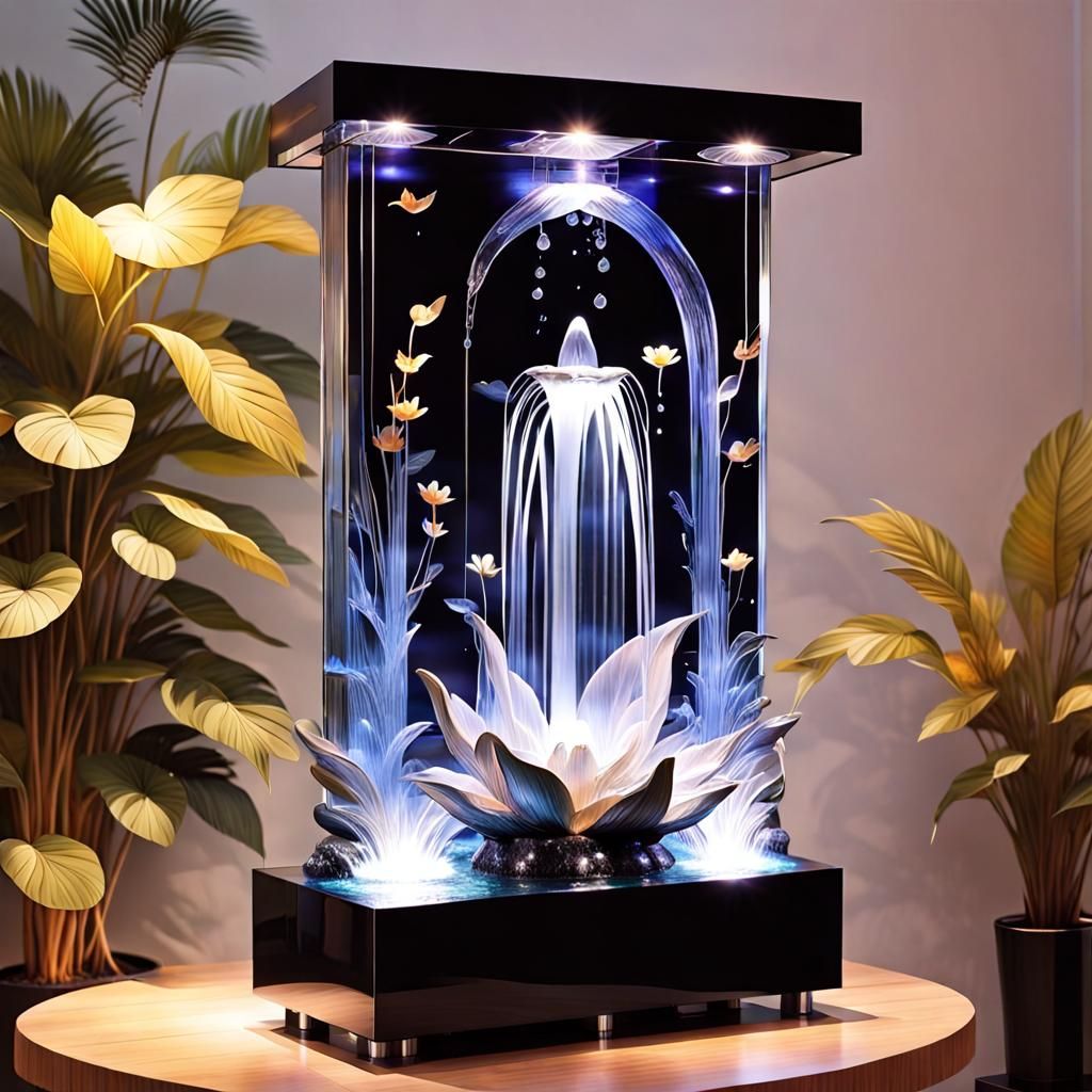 Beautiful Stunning water fountain transparent Glass elf Foun...