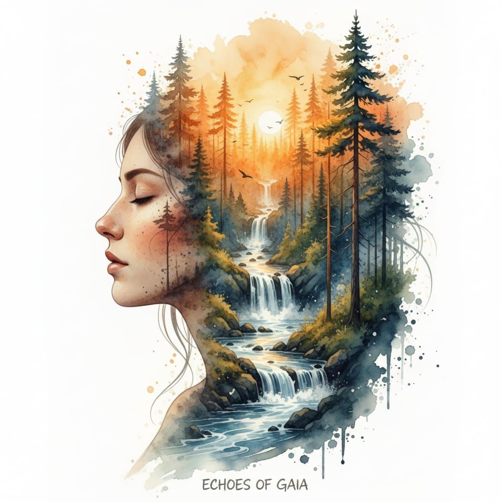 A surreal double exposure artwork