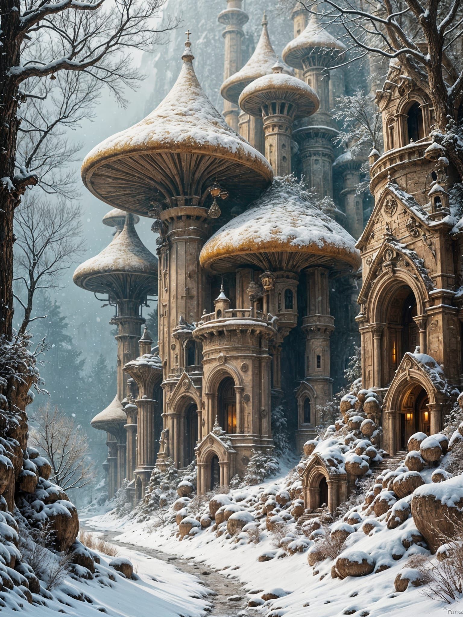 Mushroom-Palace in winter  by @Gno2