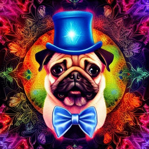 pug with top hat