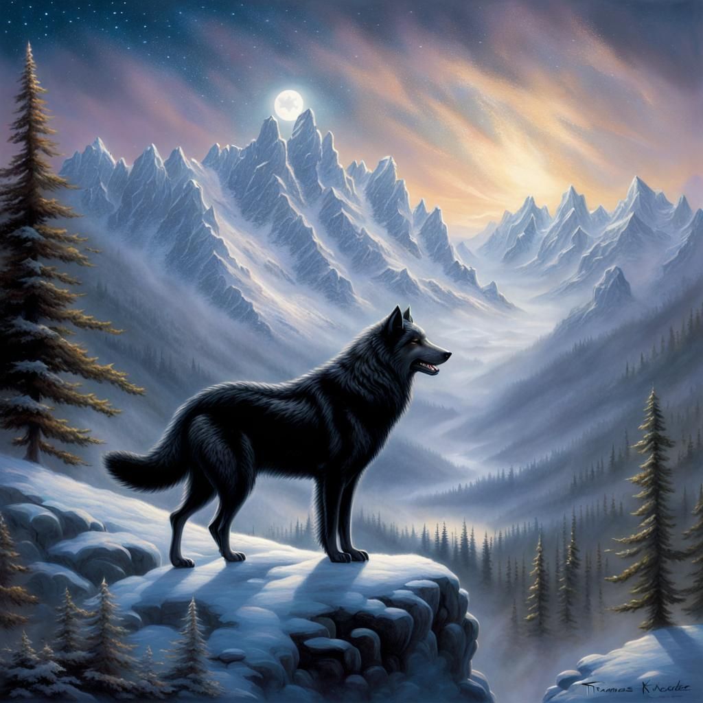 Black dire wolf AI Generated Artwork NightCafe Creator