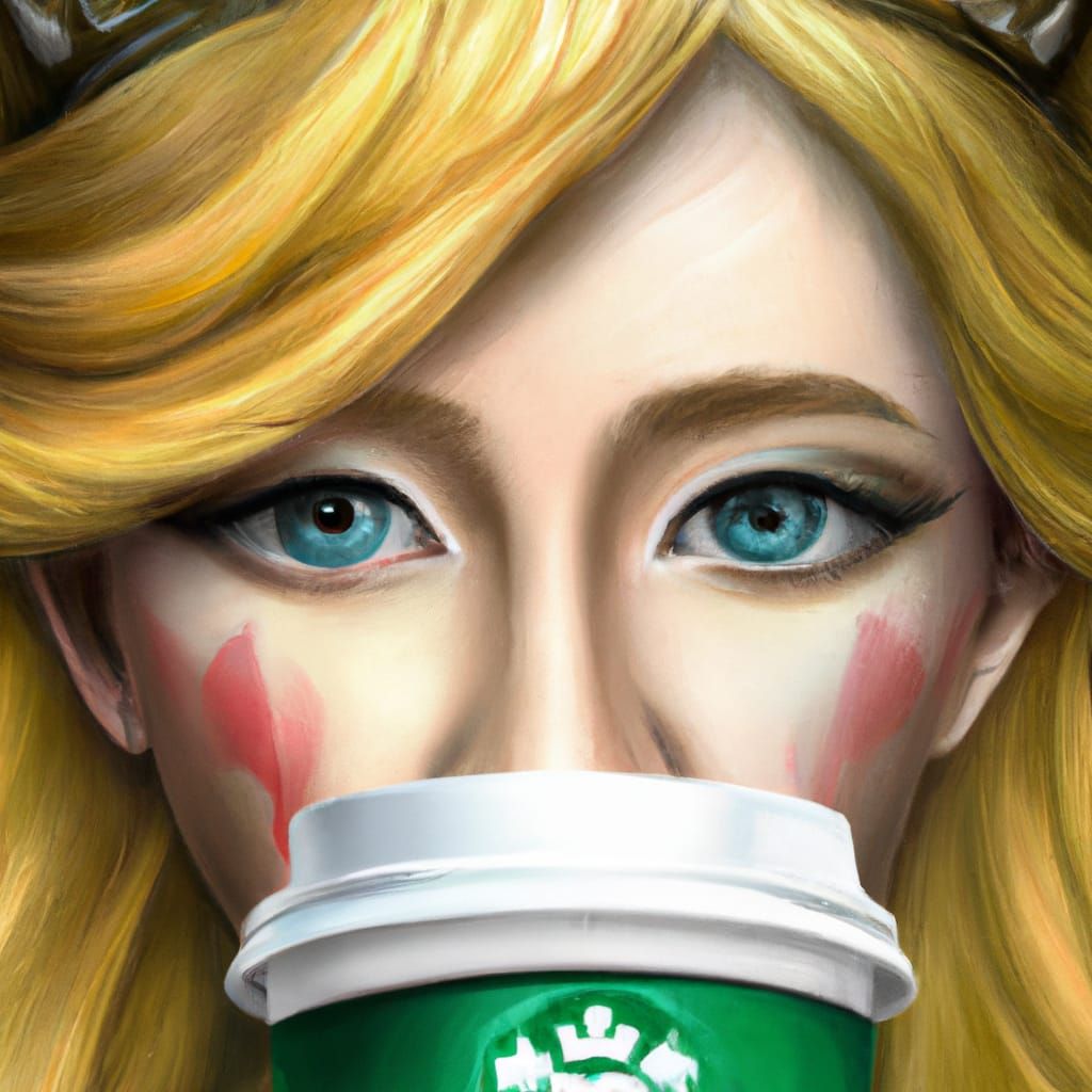 Princess Zelda as the Starbucks logo ultrarealistic hyperdetailed