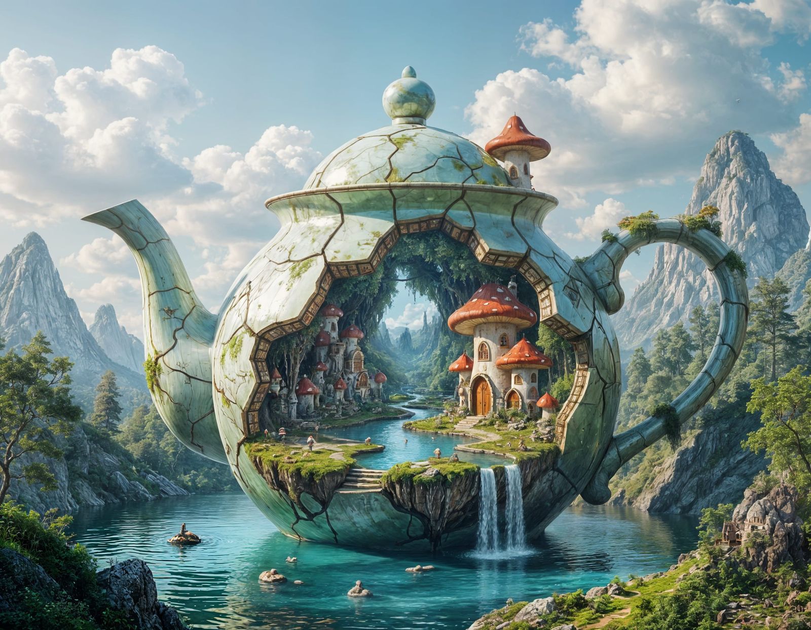 Fairy kingdom in a teapot  by @Kindly Offer