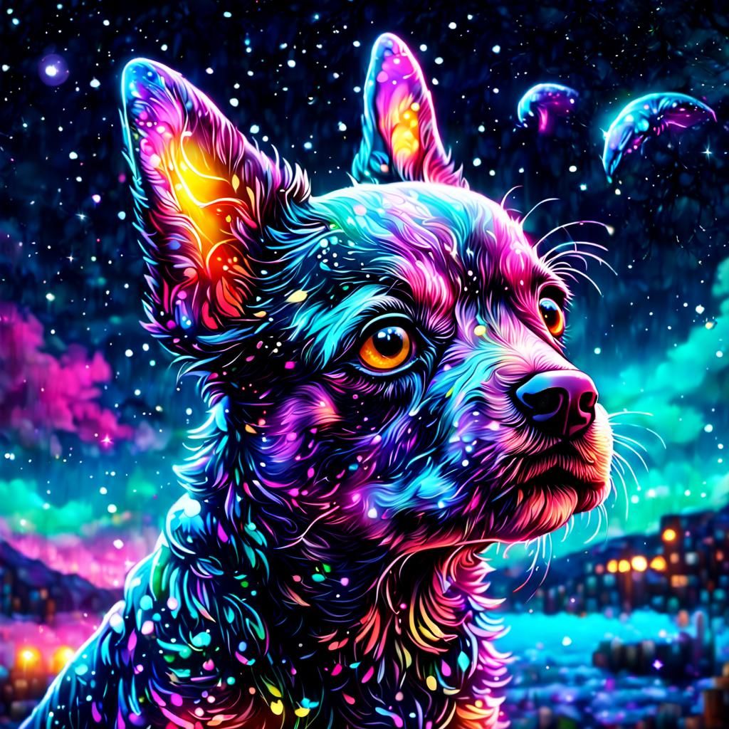 Neon puppy! - AI Generated Artwork - NightCafe Creator